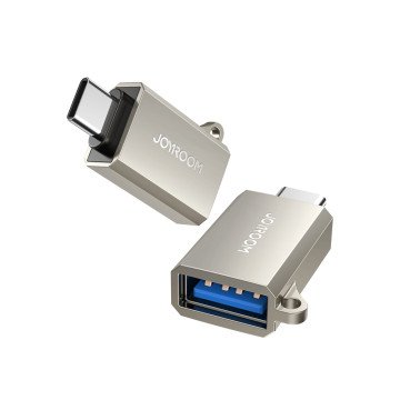 Joyroom S-H151 USB-C (male) / USB-A (female) Adapter with Lanyard Eyelet - Silver Joyroom S-H151 USB-C (male) / USB-A (female) Adapter with Lanyard Eyelet - Silver