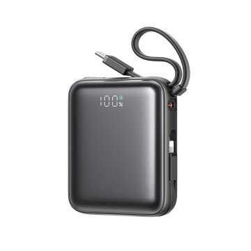 Joyroom JR-PBF27 10000mAh 22.5W Powerbank with Built-in USB-C and Lightning Cables - Black