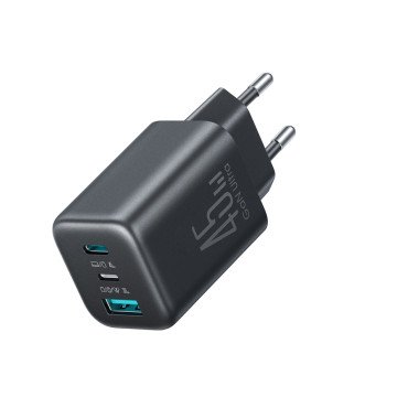 Joyroom JR-TO1 GaN 45 USB-C Lightning USB-A Wall Charger - Black Joyroom JR-TO1 GaN 45 USB-C Lightning USB-A Wall Charger - Black