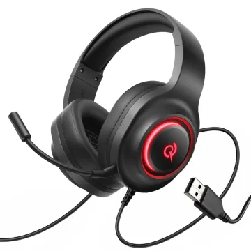 QCY V200 Pro Wired Gaming Headphones with 7.1 Sound and Detachable Microphone - Black QCY V200 Pro Wired Gaming Headphones with 7.1 Sound and Detachable Microphone - Black