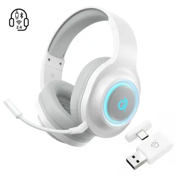 QCY Heroad V200 Tri-Mode Gaming Headphones with 7.1 Sound, 240h Battery, and Detachable Microphone - White QCY Heroad V200 Tri-Mode Gaming Headphones with 7.1 Sound, 240h Battery, and Detachable Microphone - White