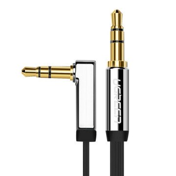 Ugreen flat cable audio cable AUX 3.5mm mini jack 1m silver (10597) Ugreen flat cable audio cable AUX 3.5mm mini jack 1m silver (10597)