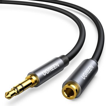 Ugreen AV118 10592 cable 3.5 mm mini jack (male) / 3.5 mm mini jack (female) 1m - silver Ugreen AV118 10592 cable 3.5 mm mini jack (male) / 3.5 mm mini jack (female) 1m - silver
