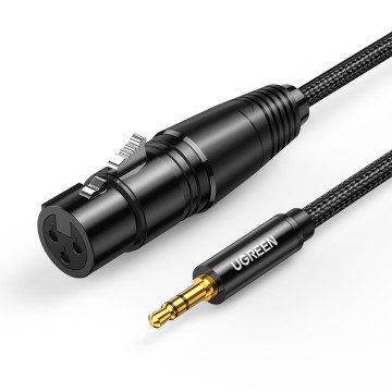 Ugreen audio cable 3.5mm mini jack (male) - XLR (female) 1m black (AV182) Ugreen audio cable 3.5mm mini jack (male) - XLR (female) 1m black (AV182)
