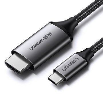 Ugreen cable HDMI cable - USB Type C 4K 60 Hz 1.5 m black-gray (MM142 50570) Ugreen cable HDMI cable - USB Type C 4K 60 Hz 1.5 m black-gray (MM142 50570)