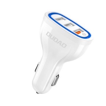 Dudao car charger quick charge Quick Charge 3.0 QC3.0 2.4A 18W 3x USB white (R7S white) Dudao car charger quick charge Quick Charge 3.0 QC3.0 2.4A 18W 3x USB white (R7S white)