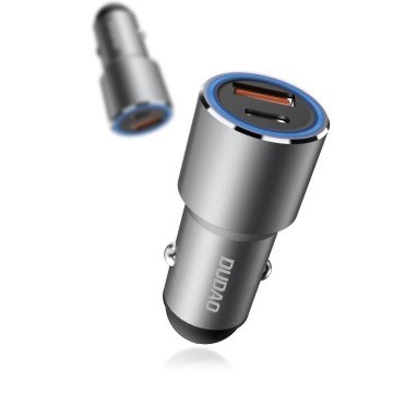Dudao USB / USB Car Charger Type C Power Delivery Quick Charge 22.5 W Gray (R4PQ) Dudao USB / USB Car Charger Type C Power Delivery Quick Charge 22.5 W Gray (R4PQ)