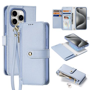 Dux Ducis Lawa Leather Case for iPhone 15 Pro - Blue Dux Ducis Lawa Leather Case for iPhone 15 Pro - Blue