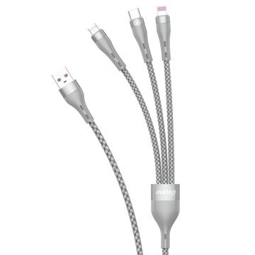 Dudao 3in1 USB cable - Lightning / microUSB / USB Type C 65W 1.2m gray (L20X) Dudao 3in1 USB cable - Lightning / microUSB / USB Type C 65W 1.2m gray (L20X)