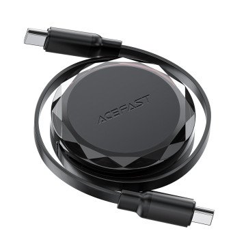 Acefast C13-03 USB-C - USB-C 60W Cable Retractable - Black Acefast C13-03 USB-C - USB-C 60W Cable Retractable - Black