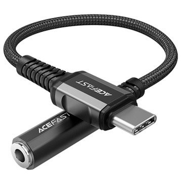 Acefast audio cable USB Type C - 3.5mm mini jack (female) 18cm, DAC, AUX black (C1-07 black) Acefast audio cable USB Type C - 3.5mm mini jack (female) 18cm, DAC, AUX black (C1-07 black)