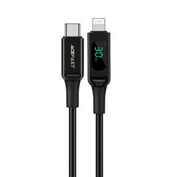 Acefast cable MFI USB Type C - Lightning 1.2m, 30W, 3A black (C6-01 Black) Acefast cable MFI USB Type C - Lightning 1.2m, 30W, 3A black (C6-01 Black)