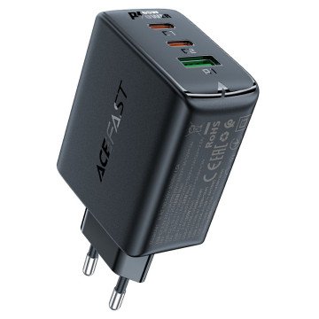 Acefast fast charger GaN (2xUSB-C / USB-A) PPS / PD / QC4+ 65W black (A41) Acefast fast charger GaN (2xUSB-C / USB-A) PPS / PD / QC4+ 65W black (A41)
