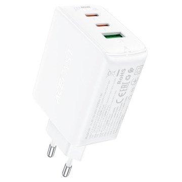 Acefast fast charger GaN (2x USB-C / USB-A) PPS / PD / QC4+ 65W white (A41) - OUTLET Acefast fast charger GaN (2x USB-C / USB-A) PPS / PD / QC4+ 65W white (A41) - OUTLET