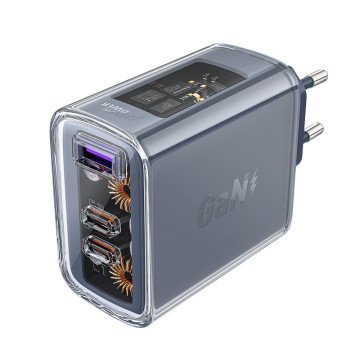 Acefast charger GaN 65W 3 ports (1xUSB, 2xUSB C) gray (A45) Acefast charger GaN 65W 3 ports (1xUSB, 2xUSB C) gray (A45)
