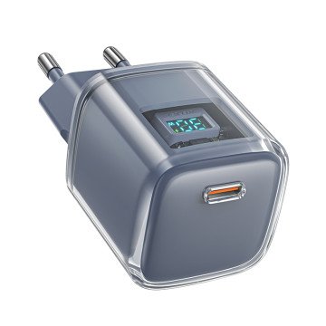 Acefast A53 PD 30W GaN USB-C charger with display - gray Acefast A53 PD 30W GaN USB-C charger with display - gray
