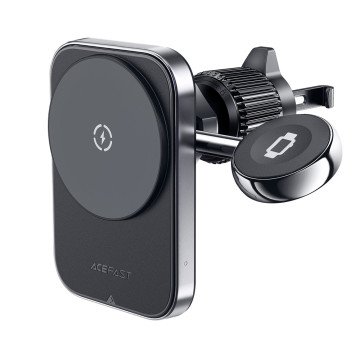 Acefast D18 car holder with MagSafe / Qi inductive charger + USB-A USB-C cable - black Acefast D18 car holder with MagSafe / Qi inductive charger + USB-A USB-C cable - black