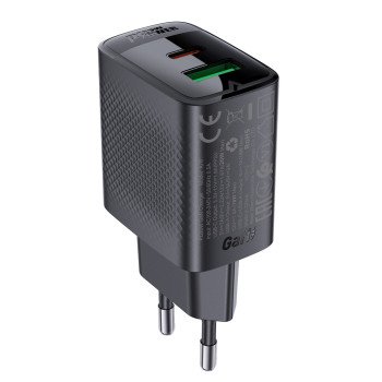Acefast A78 Charger Network GaN USB-A / USB-C PD 20W - Black