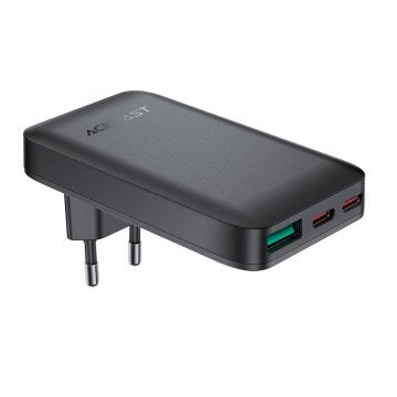 Acefast A100 65W GaN 2 USB-C+ USB-A Charger Ultra Slim - Black Acefast A100 65W GaN 2 USB-C+ USB-A Charger Ultra Slim - Black