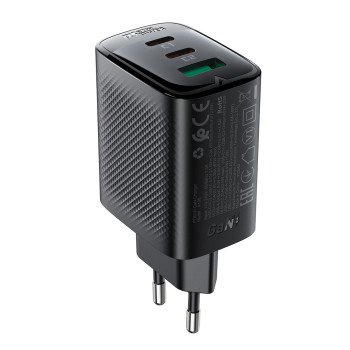 Acefast A108 GaN PD 67W 2xUSB-C 1xUSB-A Wall Charger - Black