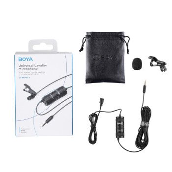BOYA BY-M1 Pro II Wired Lavalier Microphone - Black