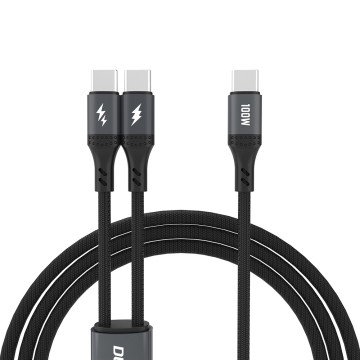 Dudao L3F 2in1 Cable 100W 1.2m 2 x USB-C - Black Dudao L3F 2in1 Cable 100W 1.2m 2 x USB-C - Black