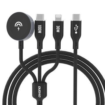 Apple Watch Dudao A12Max+ PD 100W 3in1 Charger Cable: USB-C Lightning 1.2m - Black Apple Watch Dudao A12Max+ PD 100W 3in1 Charger Cable: USB-C Lightning 1.2m - Black