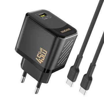 Dudao A28C 45W GaN Wall Charger + USB-C Cable - Black Dudao A28C 45W GaN Wall Charger + USB-C Cable - Black
