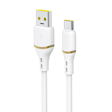 Dudao L25T USB-A - USB-C Silicone Cable 5A 1m - White Dudao L25T USB-A - USB-C Silicone Cable 5A 1m - White