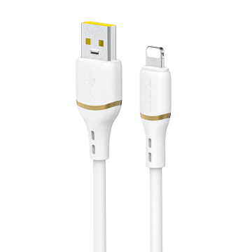 Dudao L25L USB-A - Lightning Cable 1m 30W with Soft Silicone Braid - White Dudao L25L USB-A - Lightning Cable 1m 30W with Soft Silicone Braid - White