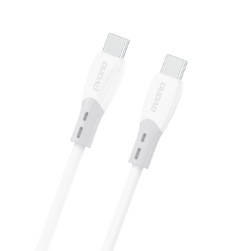 Dudao L25SC 60W USB-C - USB-C Cable with Soft Silicone Braid 1m - White Dudao L25SC 60W USB-C - USB-C Cable with Soft Silicone Braid 1m - White