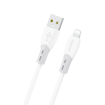 Dudao L25SL 30W USB-A - Lightning Cable with Soft Silicone Braid 1m - White Dudao L25SL 30W USB-A - Lightning Cable with Soft Silicone Braid 1m - White