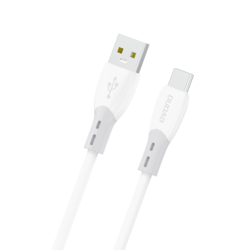 Dudao L25ST 5 A USB-A - USB-C Cable with Soft Silicone Braid 1 m - White Dudao L25ST 5 A USB-A - USB-C Cable with Soft Silicone Braid 1 m - White