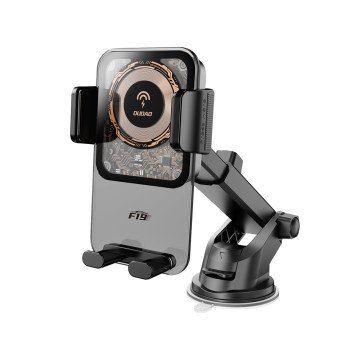 Dudao F19 clamp car holder with 15W inductive charger - black Dudao F19 clamp car holder with 15W inductive charger - black