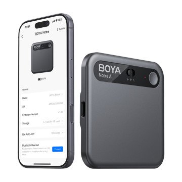 BOYA Notra Voice Recorder with AI Transcription - Black BOYA Notra Voice Recorder with AI Transcription - Black