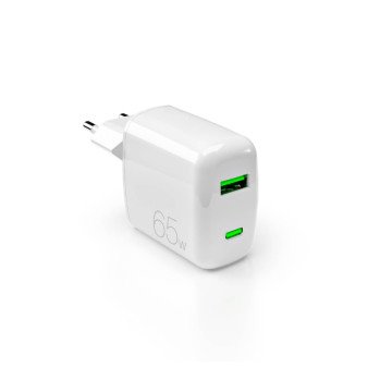 Puro 65W GaN USB-A USB-C Wall Charger - White Puro 65W GaN USB-A USB-C Wall Charger - White