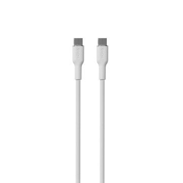 Puro Soft USB-C - USB-C 60W 1.5m silicone cable - white