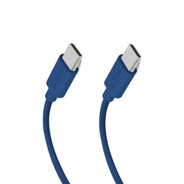 SBS TECABLETISSUETCCB USB-C - USB-C 1.5m 60W braided cable - blue