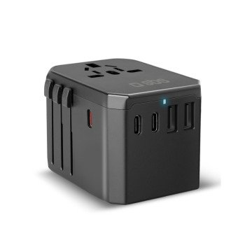 SBS Universal GaN Travel Adapter 70W 3xUSB-C 2xUSB-A with Case - Black SBS Universal GaN Travel Adapter 70W 3xUSB-C 2xUSB-A with Case - Black