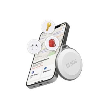 SBS Track My Circle Waterproof IP65 Locator Compatible with Apple Find My - White