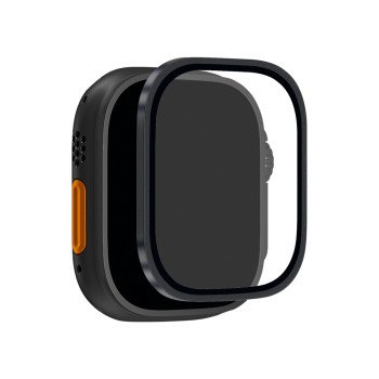 Puro Tempered Glass with Titanium Bezel for Apple Watch Ultra / Ultra 2 / Ultra 3M - Black