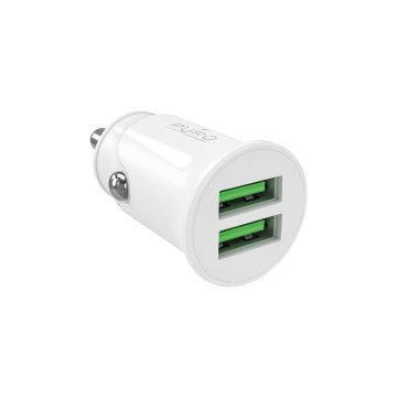 Puro Pro Lite Car Charger 2x USB-A 10W - White Puro Pro Lite Car Charger 2x USB-A 10W - White