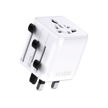 SBS TEADAPTUNI universal travel adapter - white SBS TEADAPTUNI universal travel adapter - white