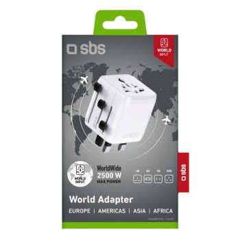 SBS TEADAPTUNI universal travel adapter - white