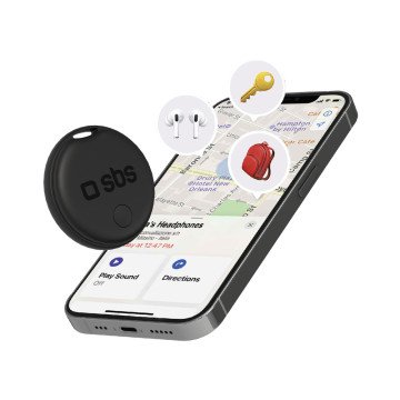 SBS Track My Circle Locator Compatible with Apple Find My - Black
