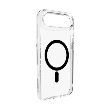 Puro Lite Mag TPU+PC Case Compatible with MagSafe for iPhone Air - Transparent with Black Ring