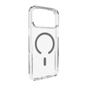 Puro Lite Mag TPU+PC Case Compatible with MagSafe for iPhone 17 Pro - Transparent with Gray Ring