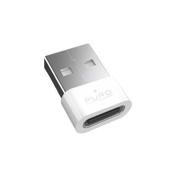 Puro USB-C - USB-A Adapter - White Puro USB-C - USB-A Adapter - White