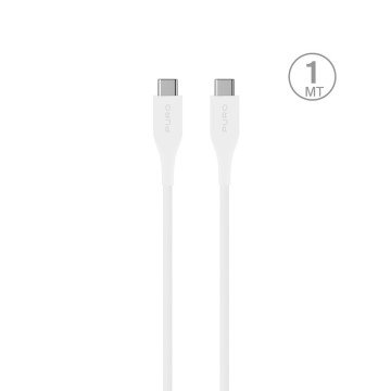 Puro Plain USB-C - USB-C 2A 1m Cable - White