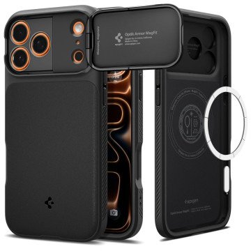 Spigen Optik Armor MagSafe case for iPhone 17 Pro - black